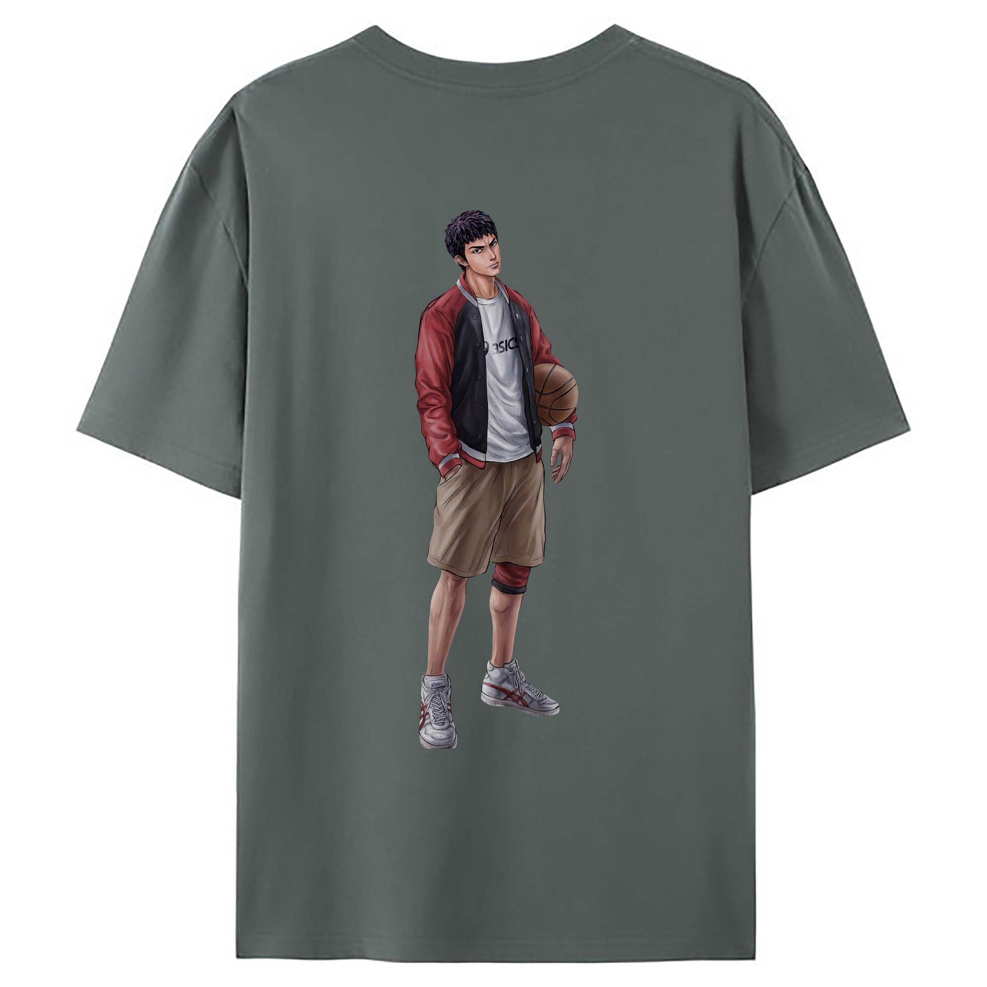 （画像用） SLAM DUNK／スラムダンク 綿100％ メンズ半袖Tシャツ（バックプリント） 通気性